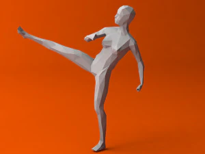 7 fighting moves lowpoly people minimalist low-poly 3D Model