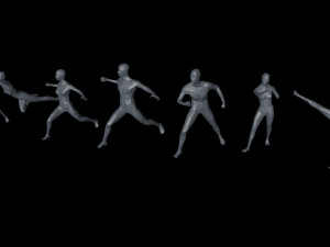 7 fighting moves lowpoly people minimalist low-poly 3Dモデル