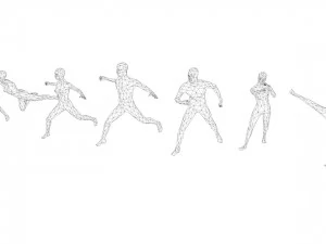 7 fighting moves lowpoly people minimalist low-poly 3D Model