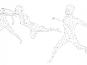 7 fighting moves lowpoly people minimalist low-poly 3Dモデル