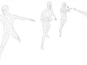 7 fighting moves lowpoly people minimalist low-poly 3D Model