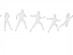 7 fighting moves lowpoly people minimalist low-poly 3Dモデル