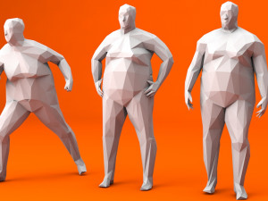 7 fat lowpoly people low-poly 3D Модель