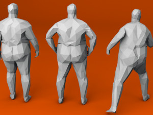 7 fat lowpoly people low-poly 3D Модель