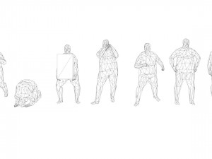 7 fat lowpoly people low-poly 3D Модель