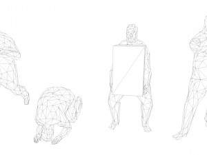 7 fat lowpoly people low-poly 3D Модель