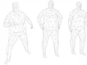 7 fat lowpoly people low-poly 3D Модель