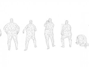 7 fat lowpoly people low-poly 3D Модель
