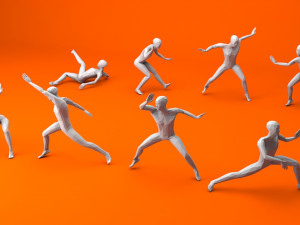 kung fu martial artists pack 1 low-poly 3D Model