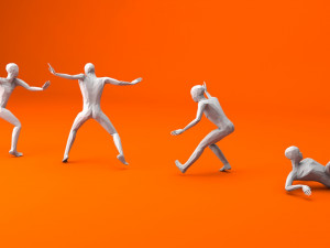 kung fu martial artists pack 1 low-poly 3D Model
