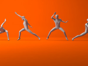 kung fu martial artists pack 1 low-poly 3D Model