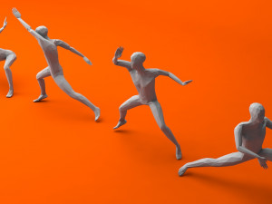 kung fu martial artists pack 1 low-poly 3D Model