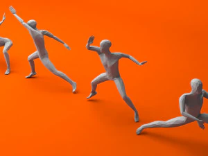 kung fu martial artists pack 1 low-poly 3D Model