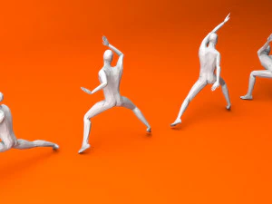 kung fu martial artists pack 1 low-poly 3D Model