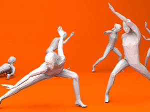 kung fu martial artists pack 1 low-poly 3D Model