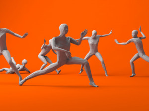 kung fu martial artists pack 1 low-poly 3D Model