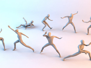 kung fu martial artists pack 1 low-poly 3D Model