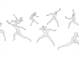 kung fu martial artists pack 1 low-poly 3D Model