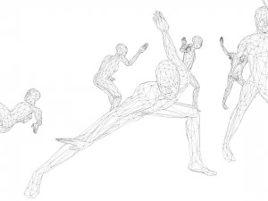 kung fu martial artists pack 1 low-poly 3D Model