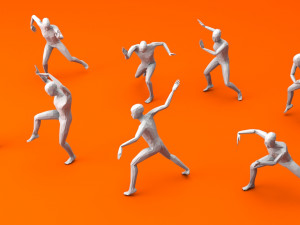 kung fu martial artists pack 2 low-poly 3D Model