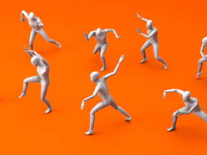 कुंग फू मार्शल आर्टिस्ट पैक 2 लो-पॉली 3D मॉडल