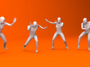 kung fu martial artists pack 2 low-poly 3D Model