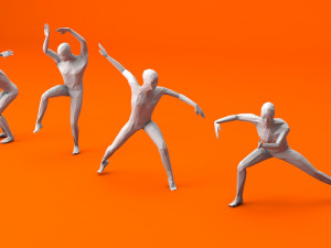 kung fu martial artists pack 2 low-poly 3D 模型