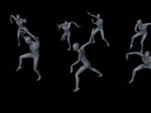 kung fu martial artists pack 2 low-poly 3D 模型