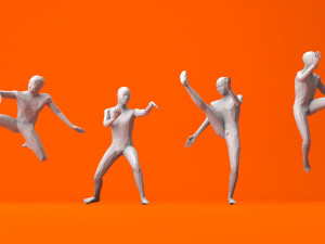 kung fu martial artists pack 3 low-poly 3D 모델