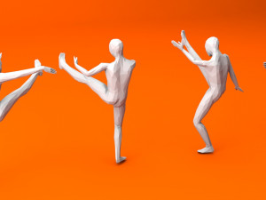 kung fu martial artists pack 3 low-poly 3D 모델
