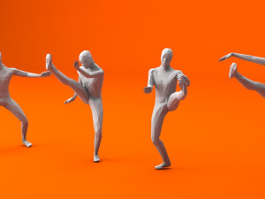 kung fu martial artists pack 3 low-poly 3D 모델