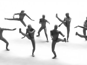 kung fu martial artists pack 3 low-poly 3D 모델