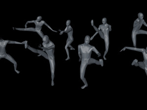 kung fu martial artists pack 3 low-poly 3D 모델
