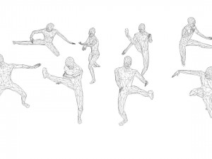 kung fu martial artists pack 3 low-poly 3D 모델