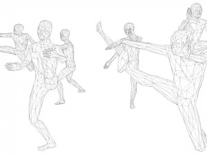 kung fu martial artists pack 3 low-poly 3D 모델