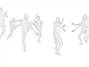 kung fu martial artists pack 3 low-poly 3D 모델