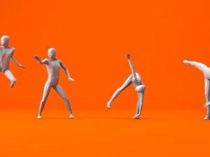 kung fu martial artists pack 4 low-poly 3D Model