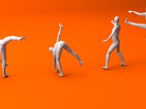 kung fu martial artists pack 4 low-poly Modelo 3D