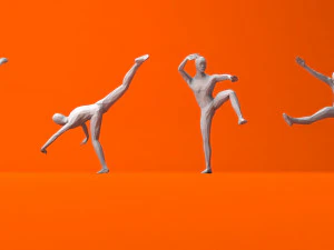 kung fu martial artists pack 4 low-poly 3D Model