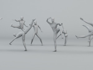 kung fu martial artists pack 4 low-poly Modelo 3D