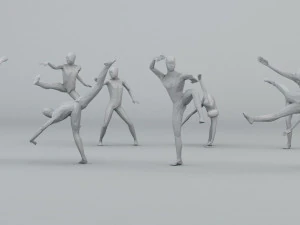 kung fu martial artists pack 4 low-poly 3D Model