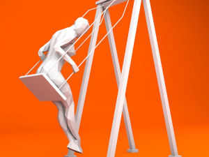 swinging woman minimalist low-poly 3D 모델