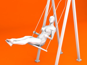 swinging woman minimalist low-poly 3D 모델