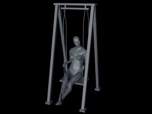 swinging woman minimalist low-poly 3D 모델