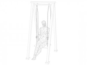 swinging woman minimalist low-poly 3D 모델