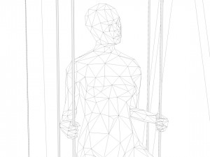 swinging woman minimalist low-poly 3D 모델