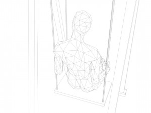 swinging woman minimalist low-poly 3D 모델