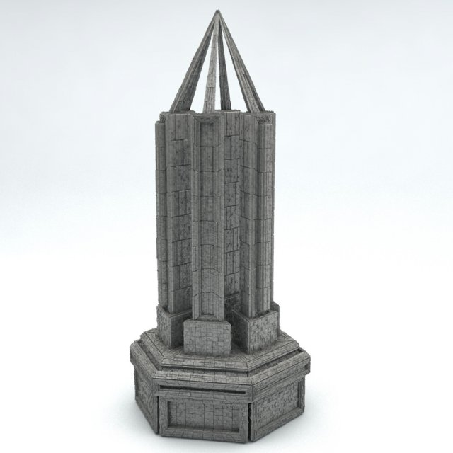sci fi shapes - dystopia building 1 3D Model .c4d .max .obj .3ds .fbx .stl .blend 