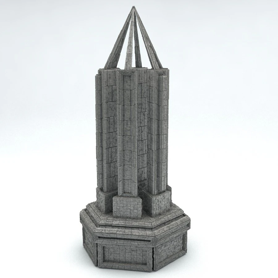 sci fi shapes - dystopia building 1 3D Model .c4d .max .obj .3ds .fbx .stl .blend 