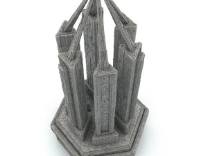 sci fi shapes - dystopia building 1 3D Model